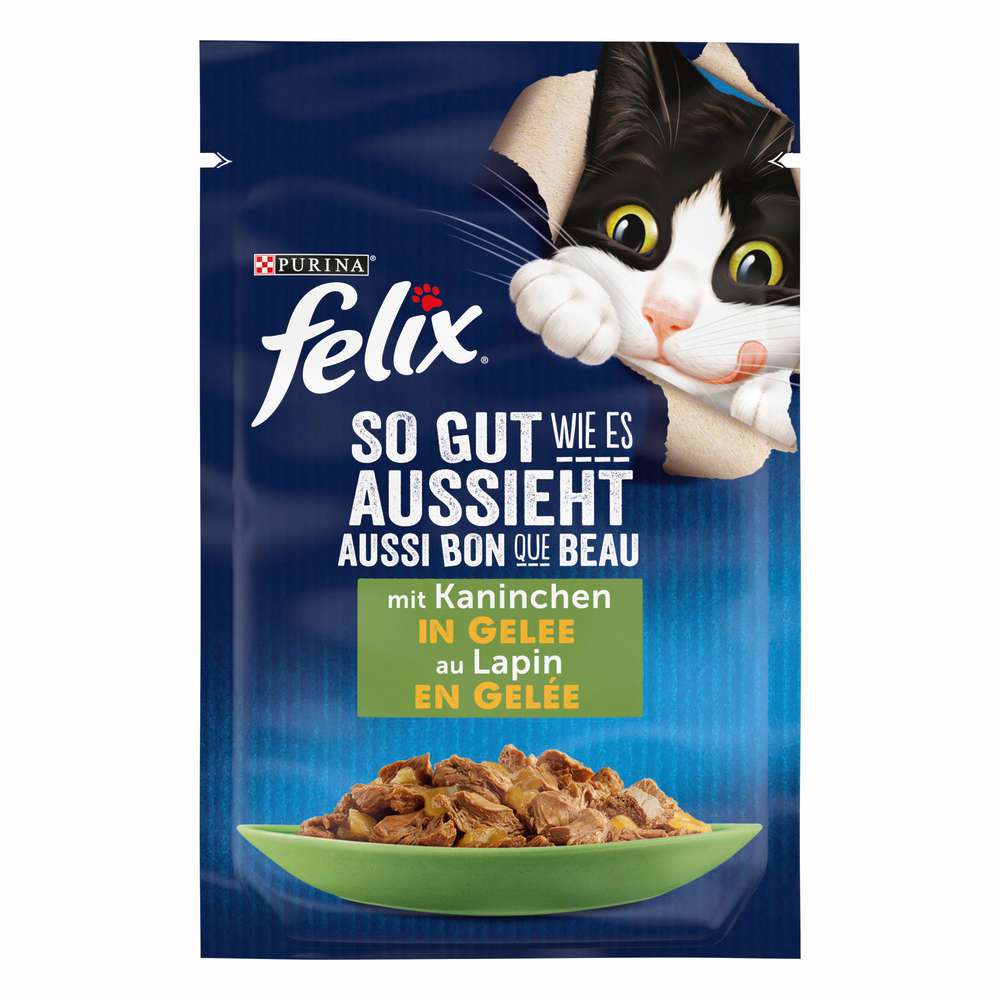 Produktabbildung Purina Katzen-Nassfutter Felix, So gut wie es aussieht, Kaninchen in Gelee