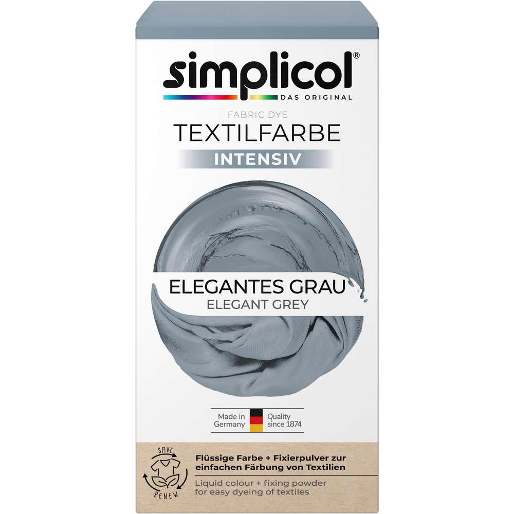 Produktabbildung simplicol Textilfarbe Intensiv, elegant grau