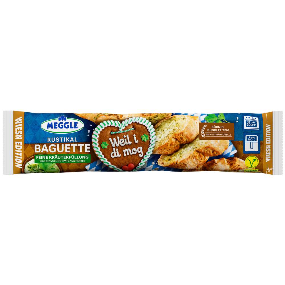Produktabbildung Meggle Baguette Rustikal, mit feiner Kräuterfüllung 
