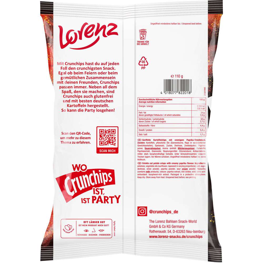 Produktabbildung Lorenz Chips WOW, Paprika