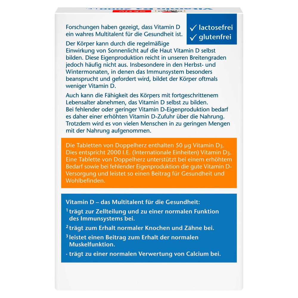 Produktabbildung Doppelherz Vitamin D3 2000IE aktiv