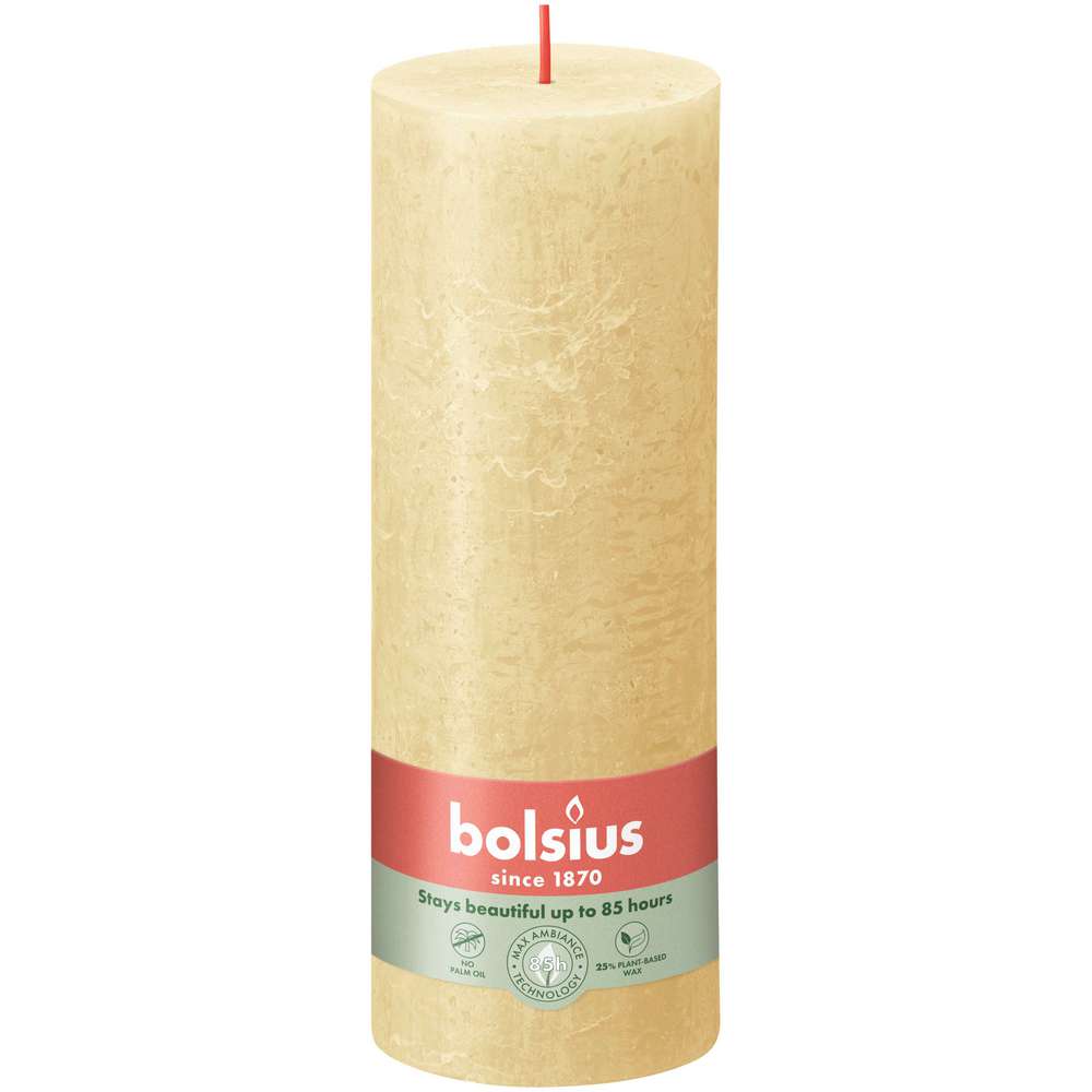 Produktabbildung Bolsius Rustik Kerze 19x6,8cm, haferbeige