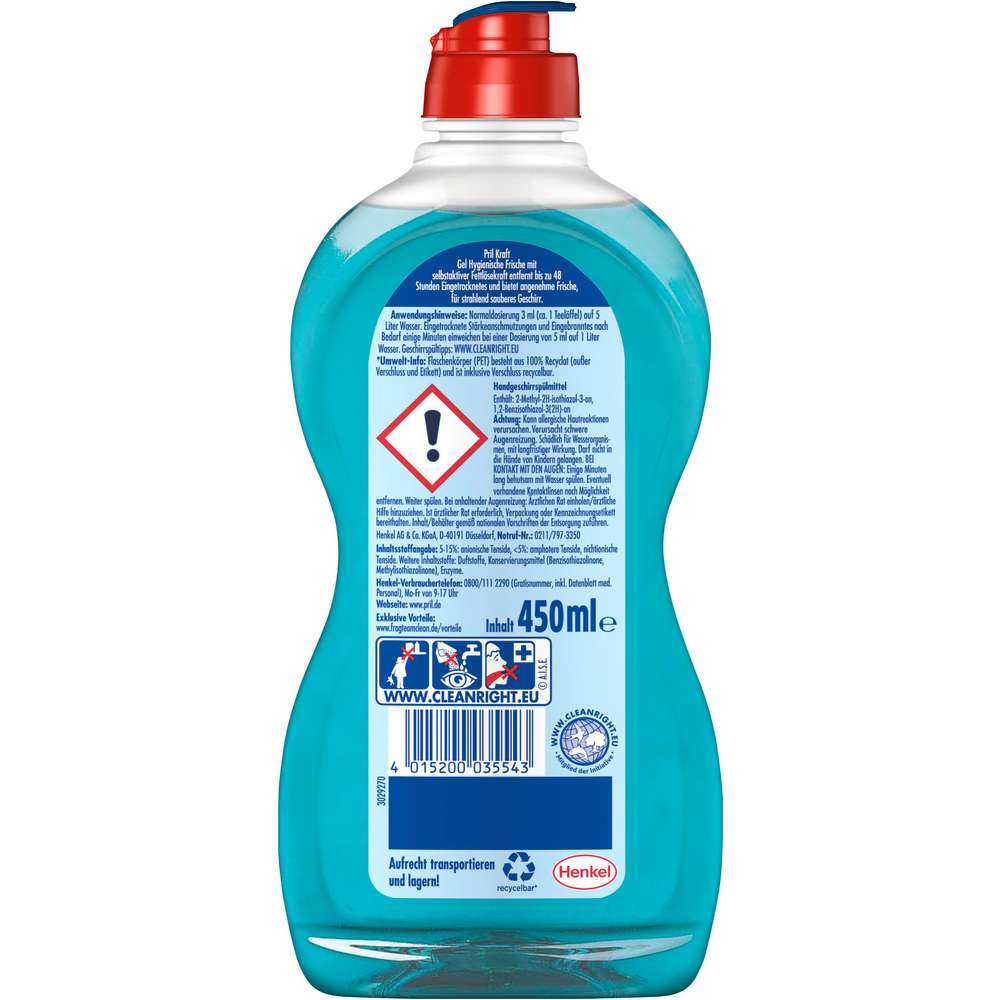 Produktabbildung Pril Geschirrspülmittel Kraftgel, Hygienische Frische