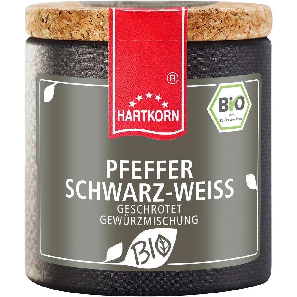 Produktabbildung Hartkorn Pfeffer schwarz-weiß, geschrotet