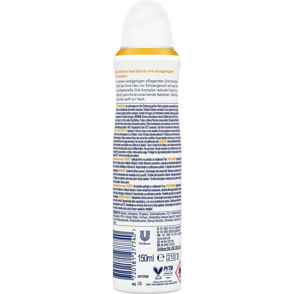 Produktabbildung Dove Deo-Spray 0% Zink, Citrus/Pfirsich