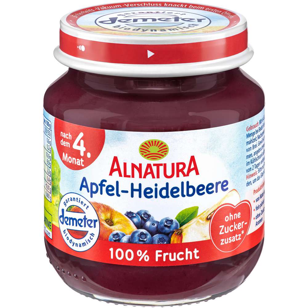 Produktabbildung Alnatura Bio Früchtebrei, Apfel-Heideleere