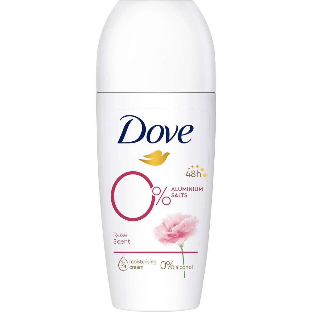 Produktabbildung Dove Deo Roll-On 0% Zink, Rosenduft