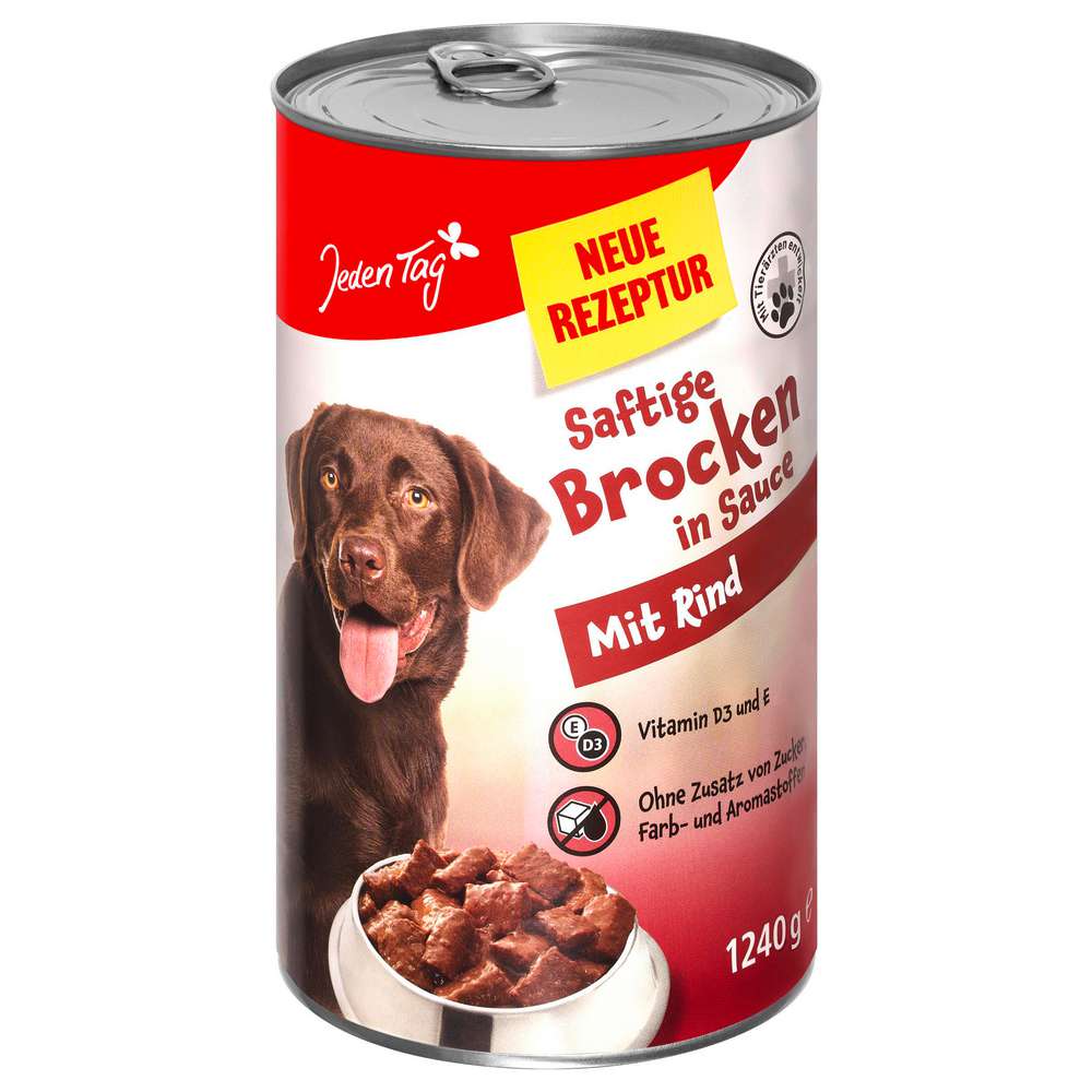 Produktabbildung Jeden Tag Hunde-Nassfutter Saftige Brocken, Rind