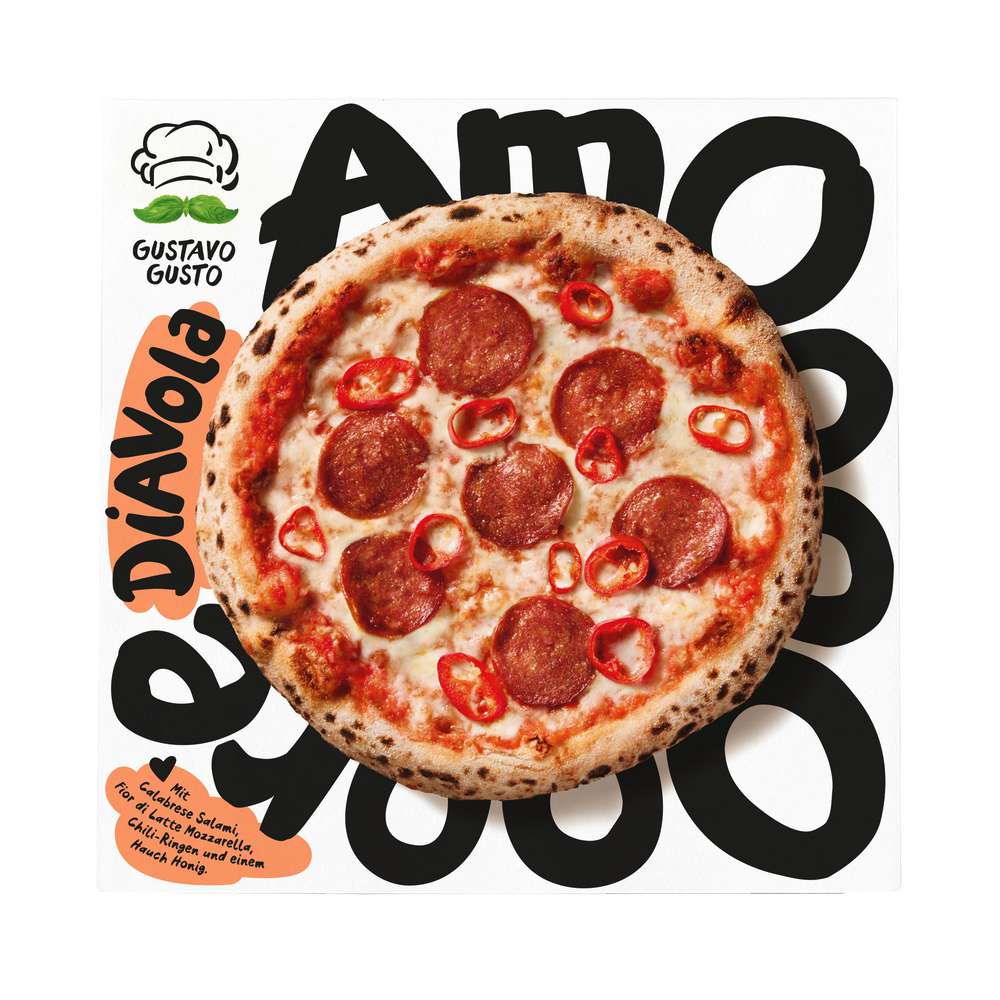 Produktabbildung Gustavo Gusto Pizza Amore Napoli, Diavola, tiefgekühlt