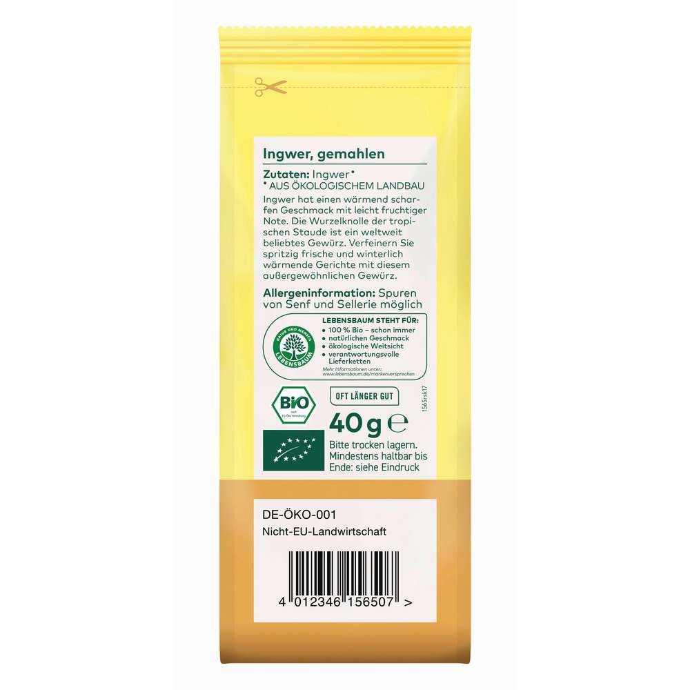 Produktabbildung Ulrich Walter Bio Ingwer, gemahlen und getrocknet