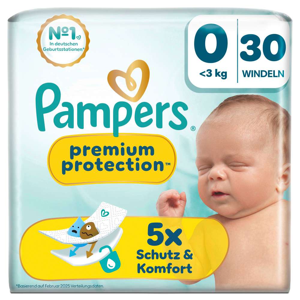 Produktabbildung Pampers Windeln Premium Protection Gr. 0 Newborn bis 3 kg