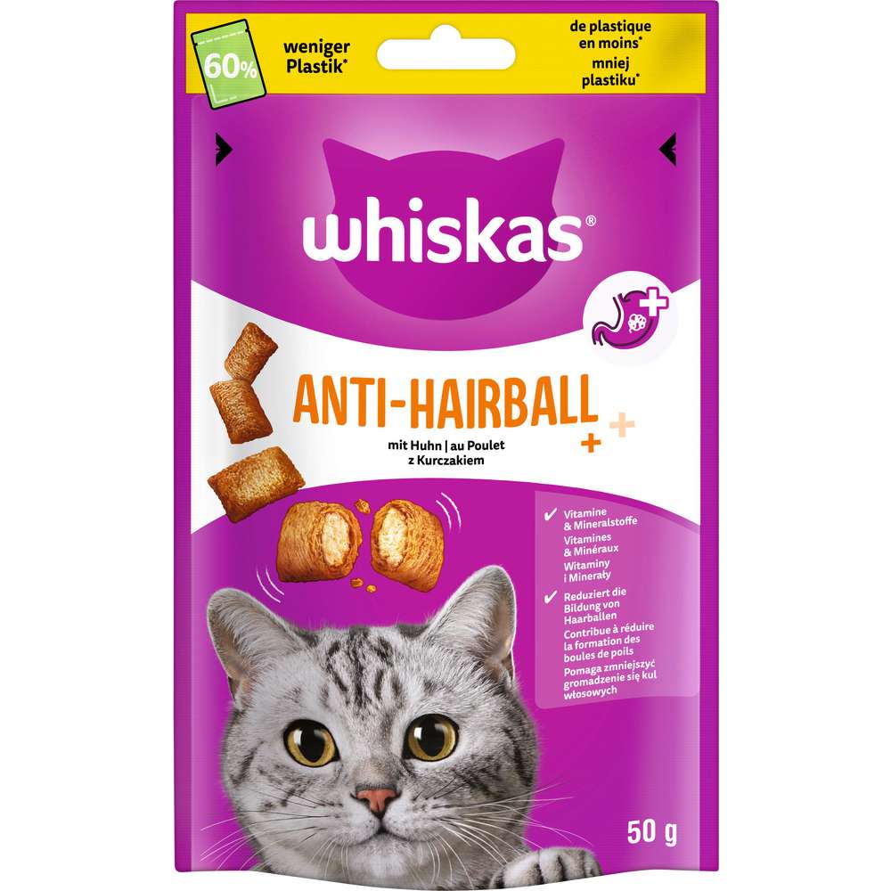 Produktabbildung Whiskas Katzen-Snack Anti Hairball, Huhn