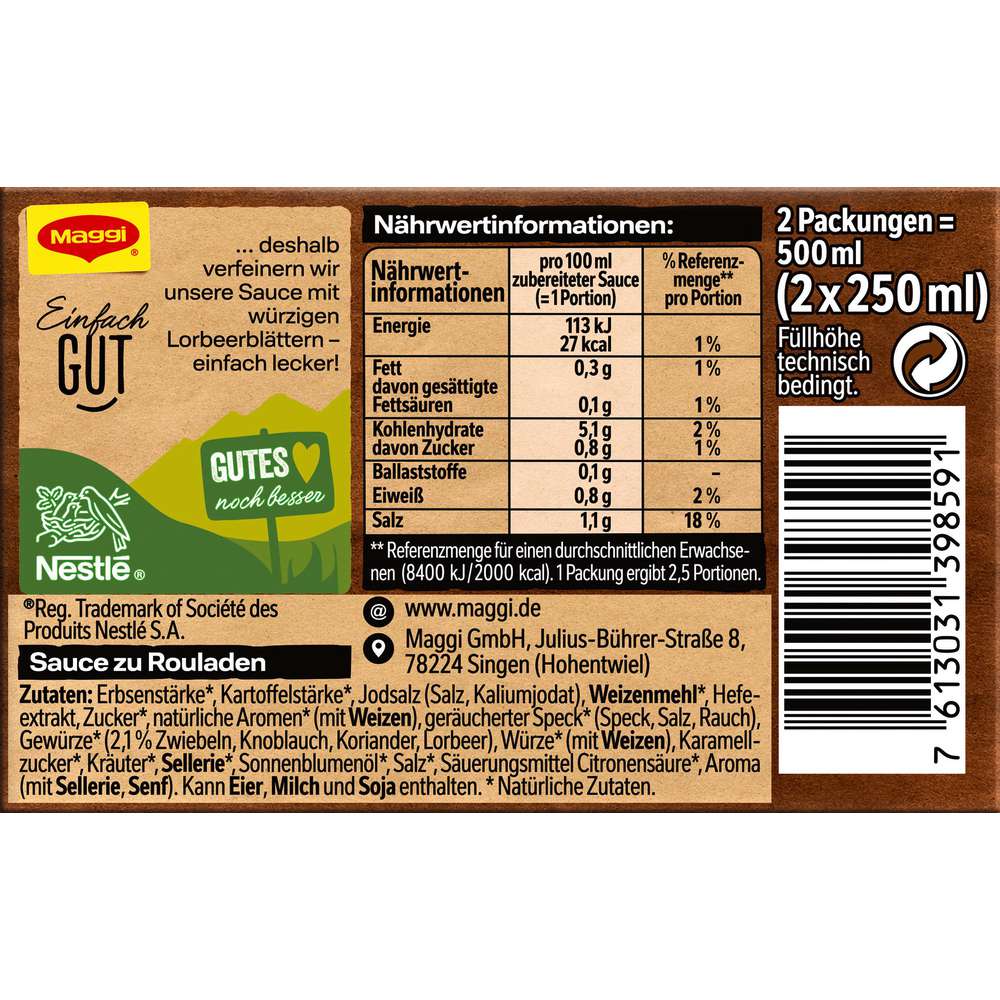 Produktabbildung Maggi Delikatess-Sauce, Rouladen