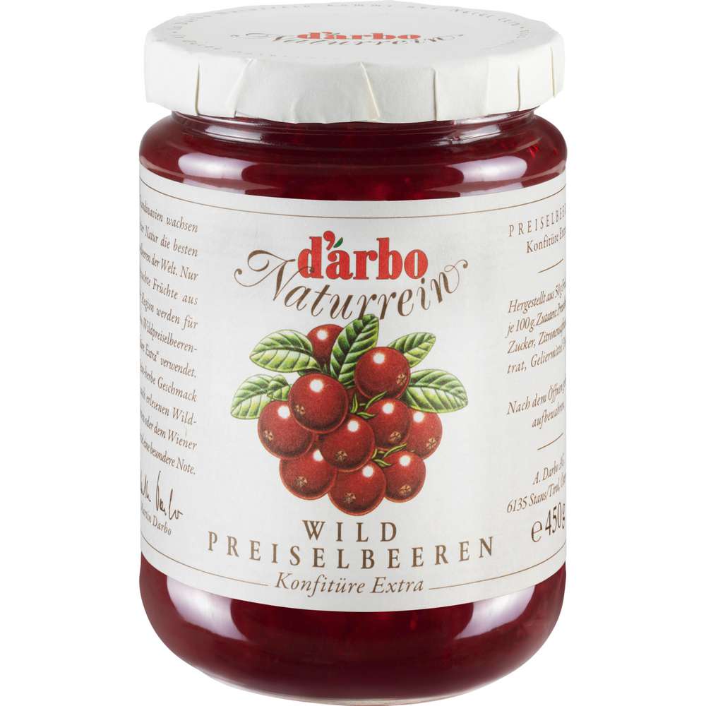Produktabbildung Darbo Konfitüre Extra Naturrein, Wildpreiselbeeren