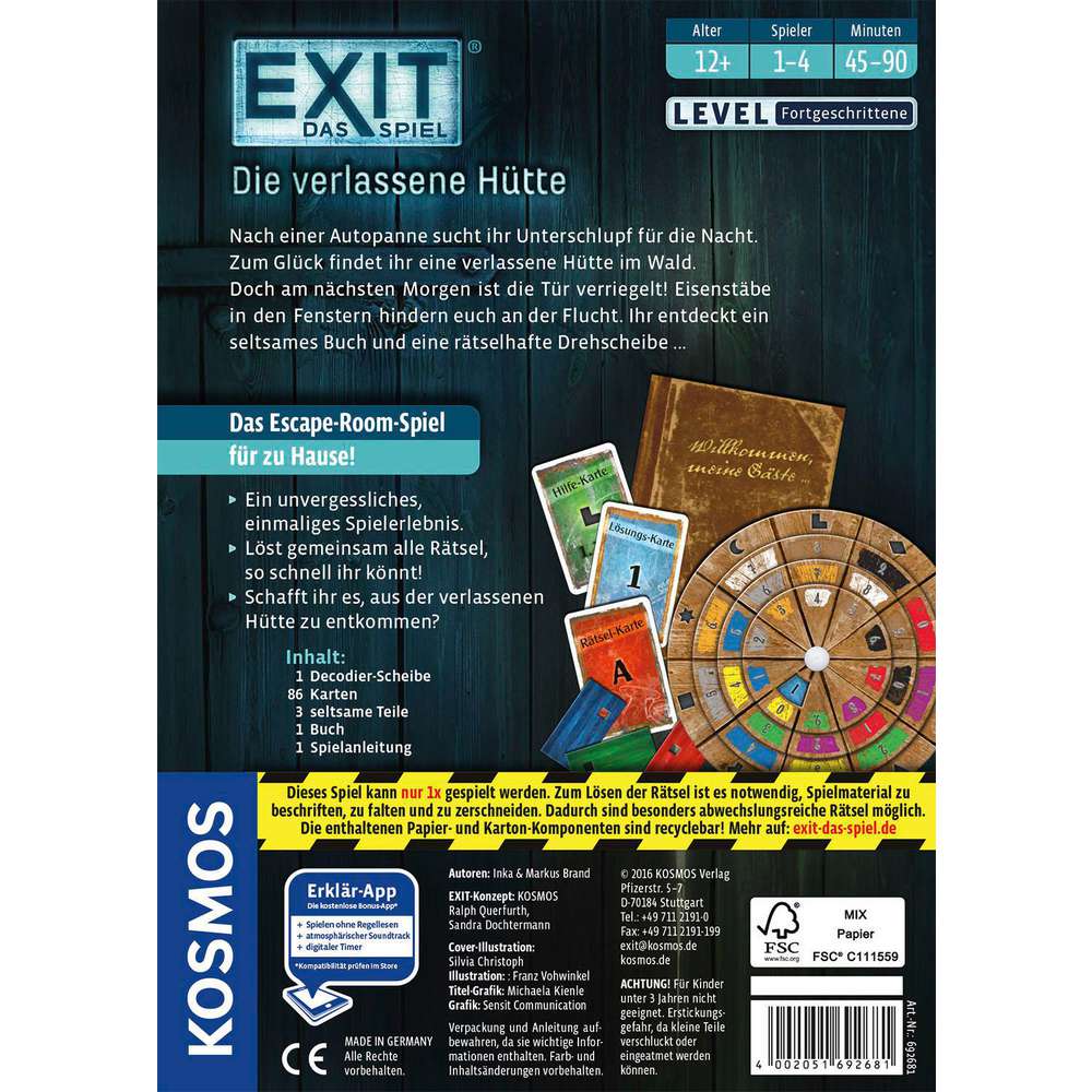 Produktabbildung Kosmos EXIT - Die verlassene Hütte