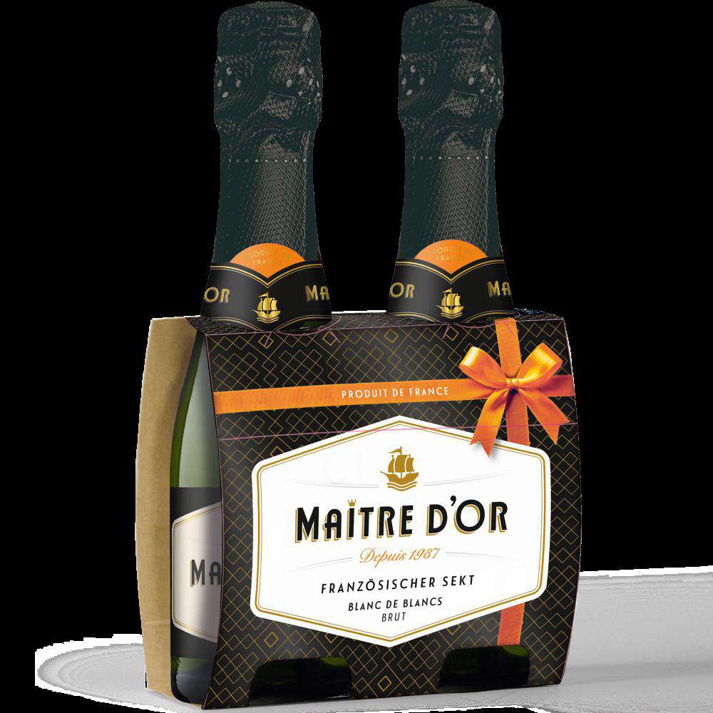 Produktabbildung Maître d'Or Sekt Blanc de Blancs 2x0,2l, Brut