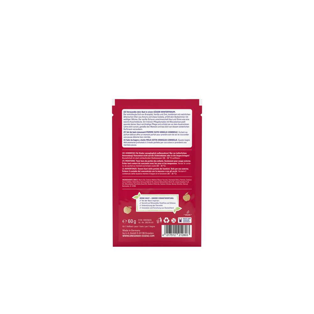 Produktabbildung Dresdner Essenz Badeschaum Süßer Wintertraum, Bratapfel, Vanille & Zimt