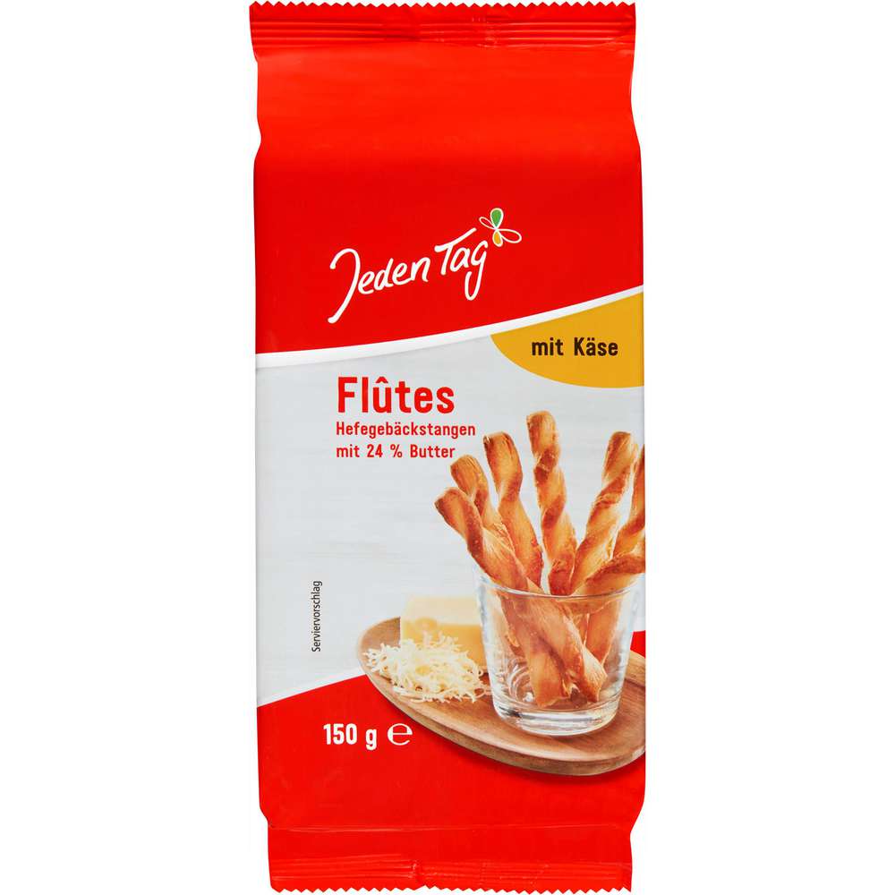 Produktabbildung Jeden Tag Hefegebäckstangen Flûtes, Käse