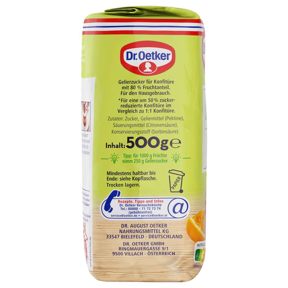 Produktabbildung Dr. Oetker Gelierzucker 4:1