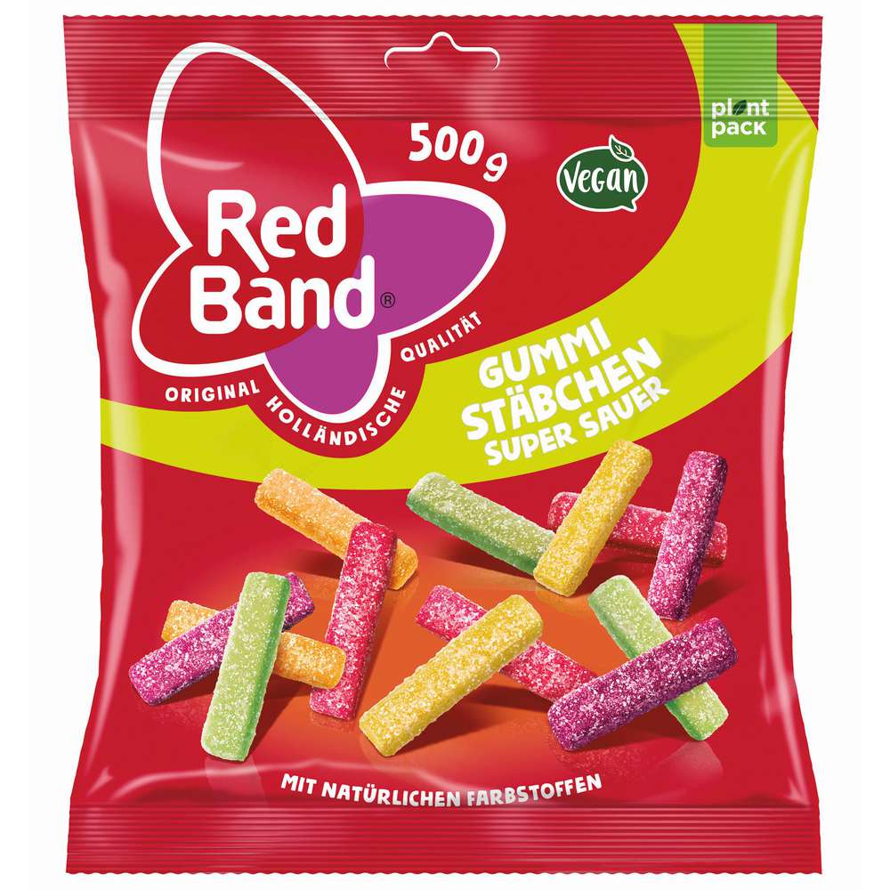 Produktabbildung Red Band Fruchtgummi Stäbchen, sauer
