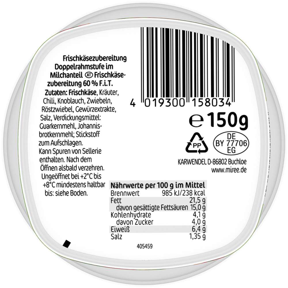 Produktabbildung Miree Frischkäse, pikante Kräuter