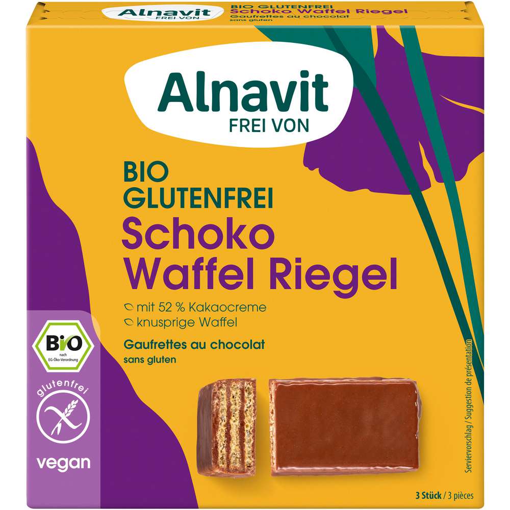Produktabbildung Alnavit Bio Schoko Waffel Riegel