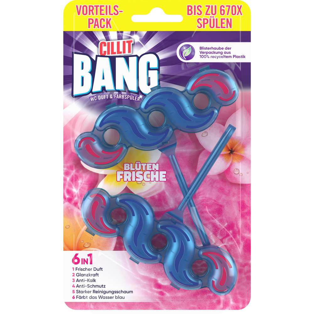 Produktabbildung Cillit Bang WC-Blauspüler Duo Blue Wave, Blüten-Frische