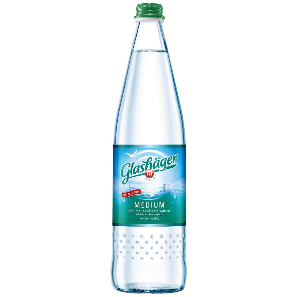 Produktabbildung Glashäger Mineralwasser Medium, Natriumarm