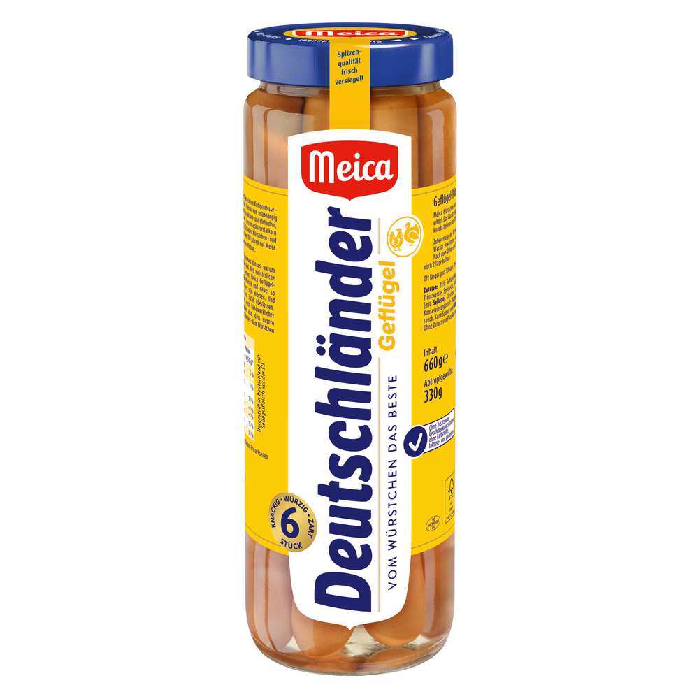 Produktabbildung Meica Deutschländer Geflügel Würstchen