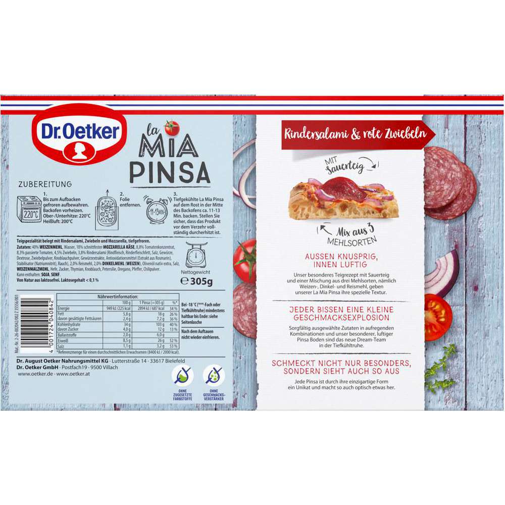 Produktabbildung Dr. Oetker La Mia Pinsa Rindersalami