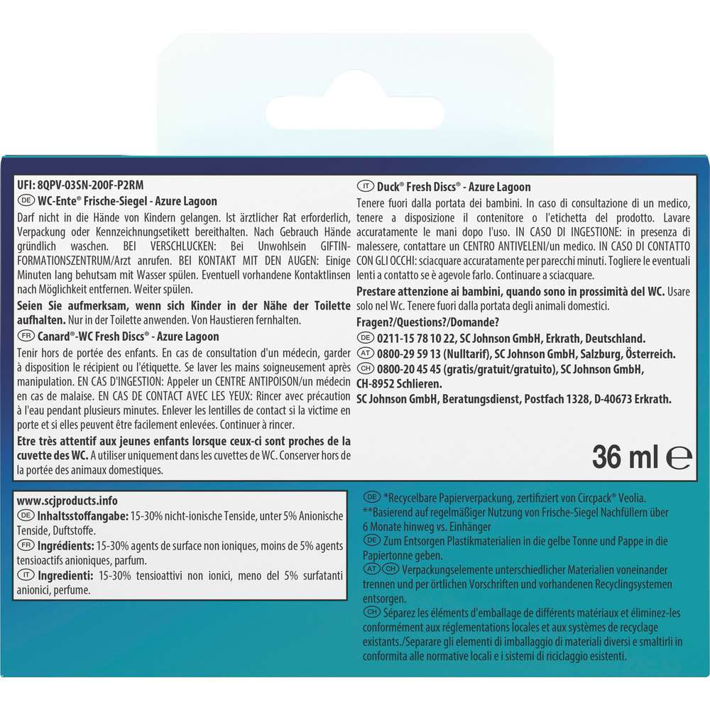Produktabbildung WC Ente Frische-Siegel, Azure Lagoon