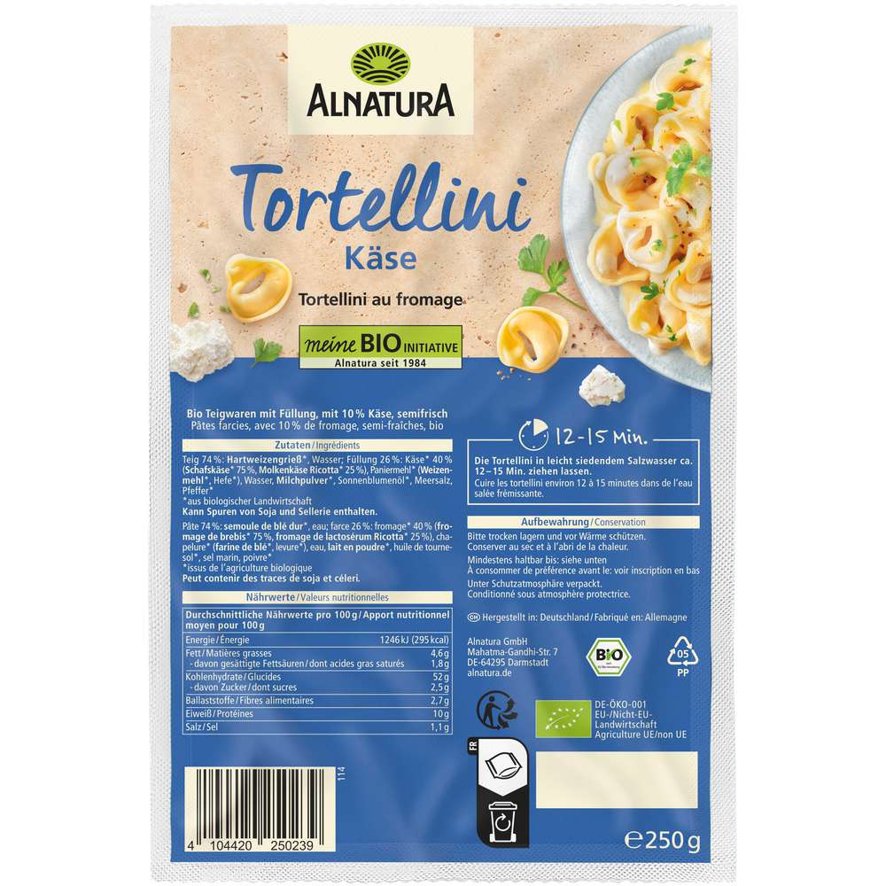 Produktabbildung Alnatura Käse-Tortellini
