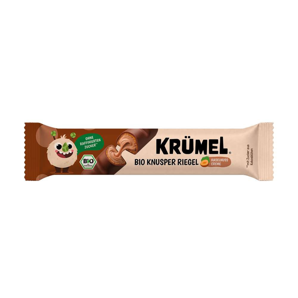 Produktabbildung Krümel Bio Knusper Riegel, Haselnusscreme