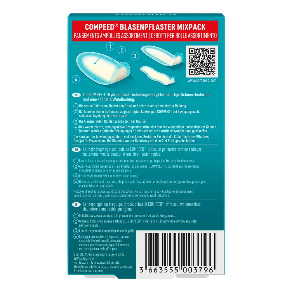 Produktabbildung Compeed Blasenpflaster, Mixpack, 6 Stück