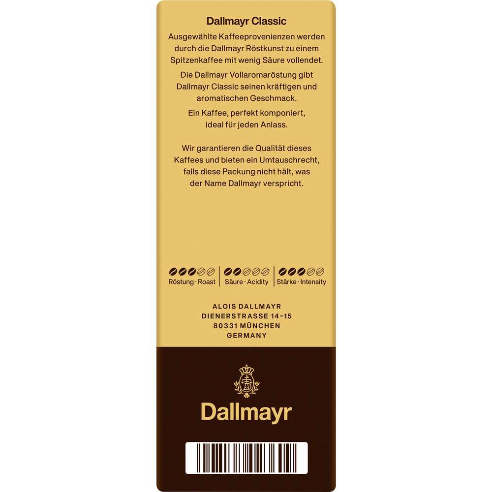 Produktabbildung Dallmayr Kaffee Classic, gemahlen