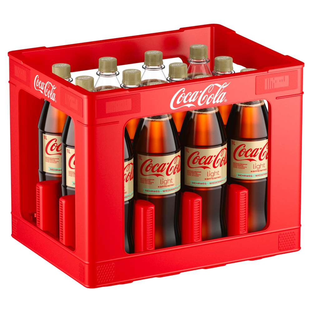 Produktabbildung Coca Cola Cola, koffein- & zuckerfrei (12x 1,000 Liter)