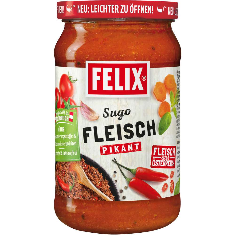 Produktabbildung Felix Tomatensugo mit pikantem Fleisch