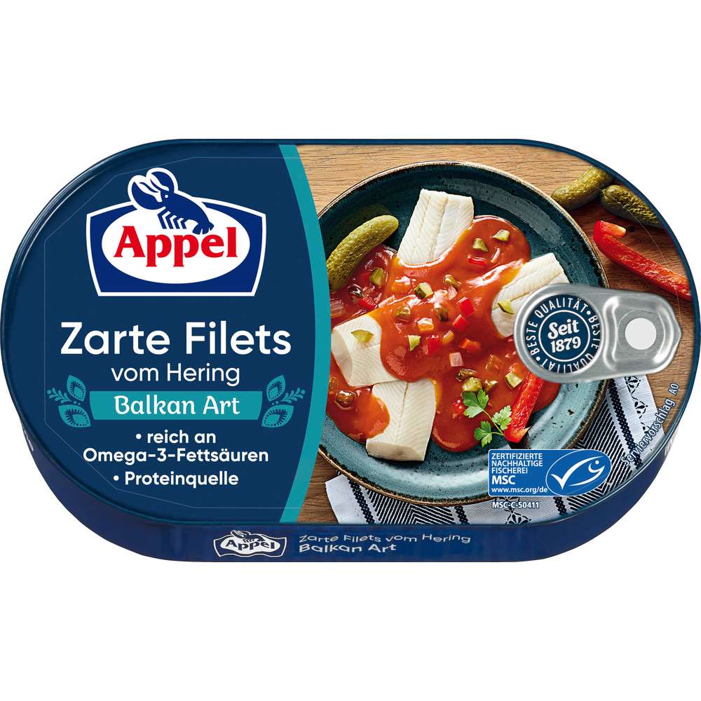 Produktabbildung Appel Zarte Heringfilets, Balakanart