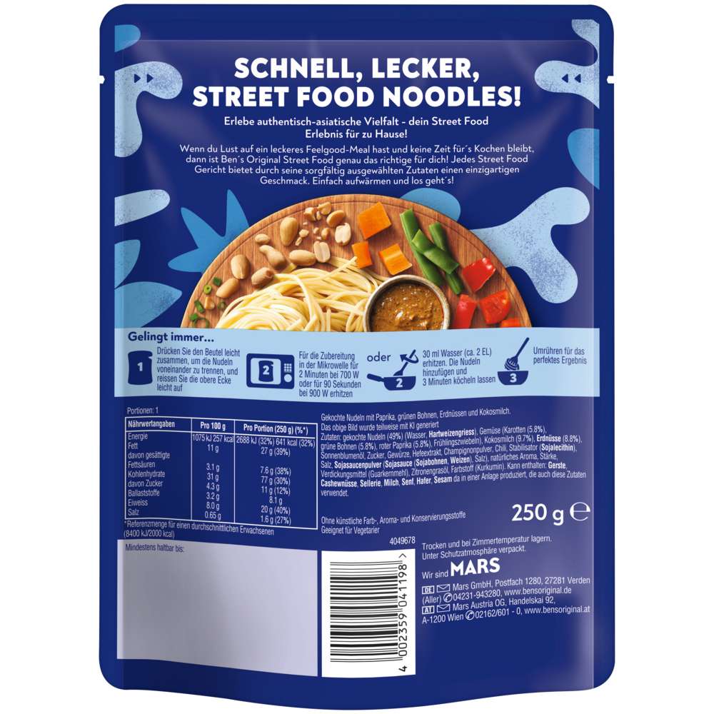 Produktabbildung BEN'S ORIGINAL Fertiggericht Street Food Indonesien