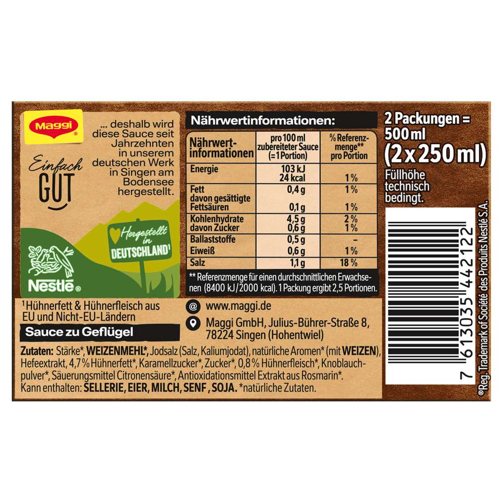 Produktabbildung Maggi Delikatess-Sauce, Geflügel
