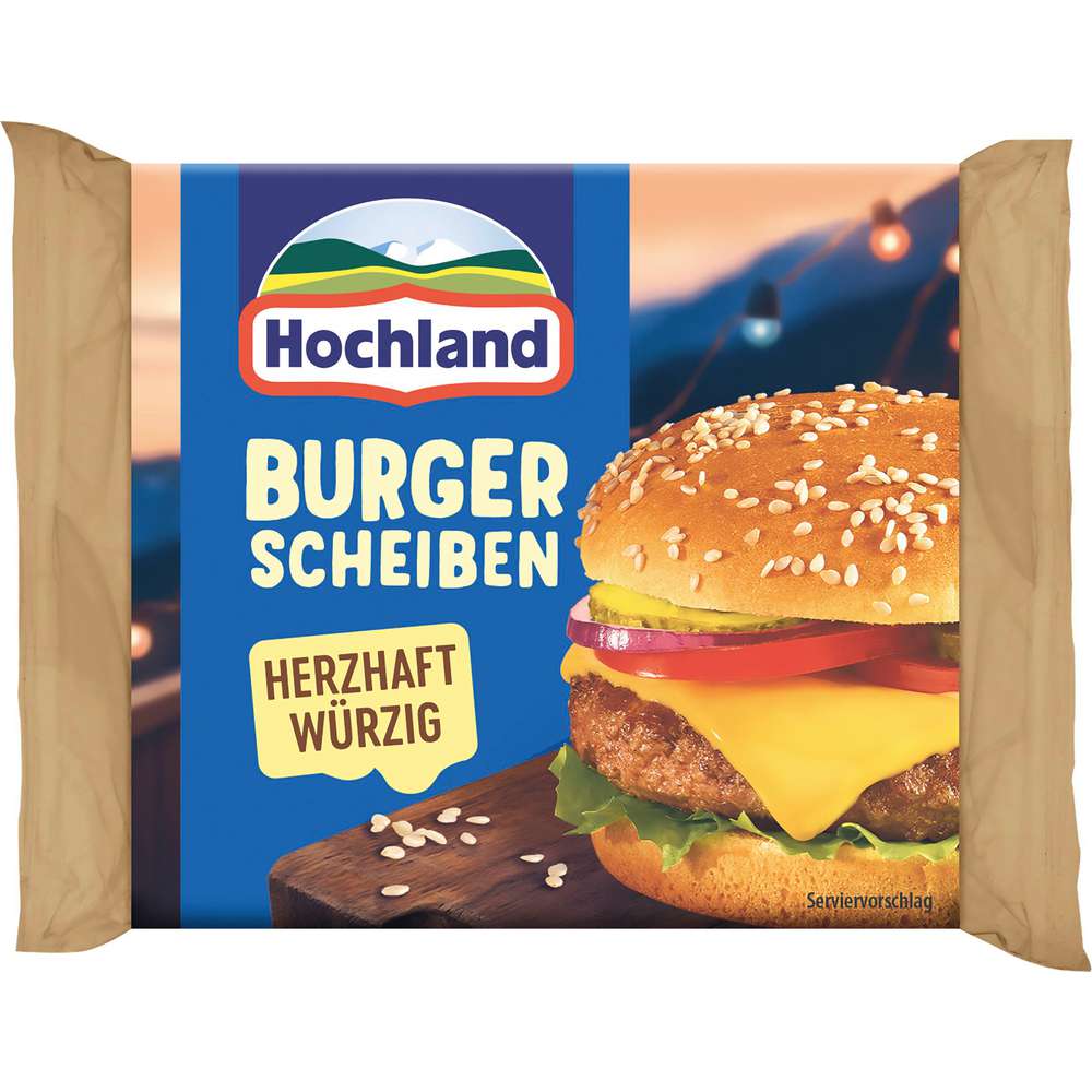 Produktabbildung Hochland Schmelzscheiben Burger