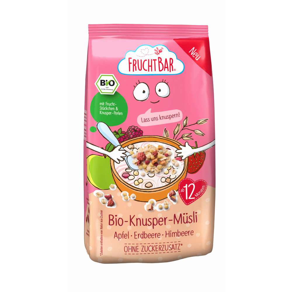Produktabbildung Fruchtbar Bio-Knusper-Müsli Apfel/Erdbeere/Himbeere