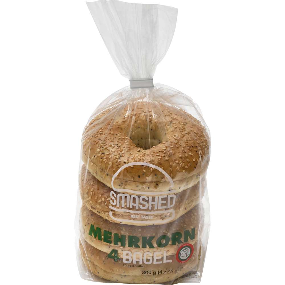 Produktabbildung Dan Cake Smashed Bagels Mehrkorn, 4er Pack