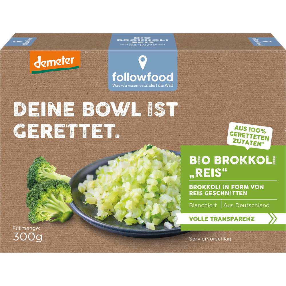 Produktabbildung followfood Bio Demeter Brokkoli-Reis, tiefgekühlt