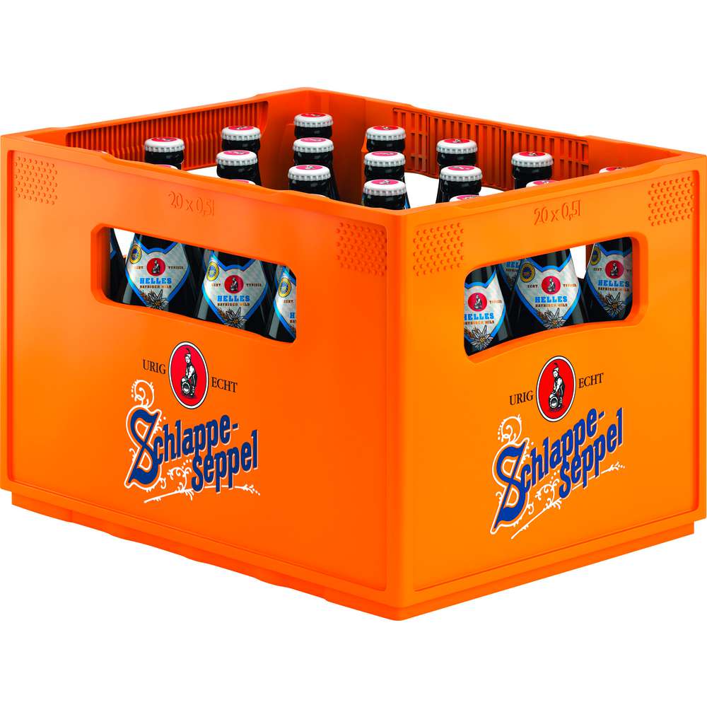 Produktabbildung Schlappeseppel Bayrisches Helles Bier, mild 4,8% (20x 0,500 Liter)