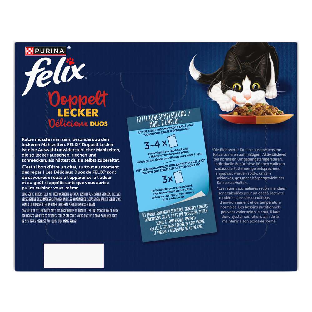 Produktabbildung Felix Katzen-Nassfutter, Doppelt Lecker, Gemüse + Geschmacksvielfalt