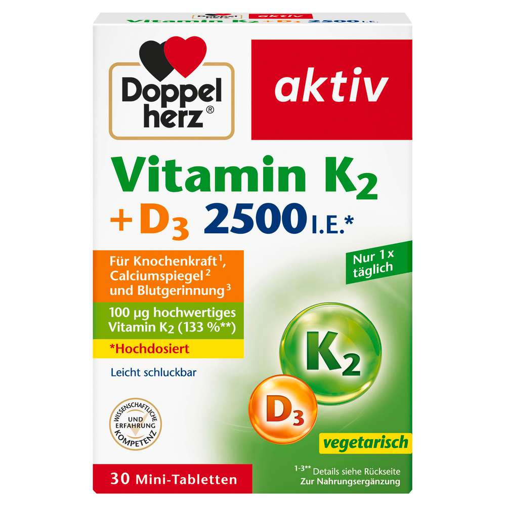 Produktabbildung Doppelherz Vitamin K2 + D3 Mini-Tabletten