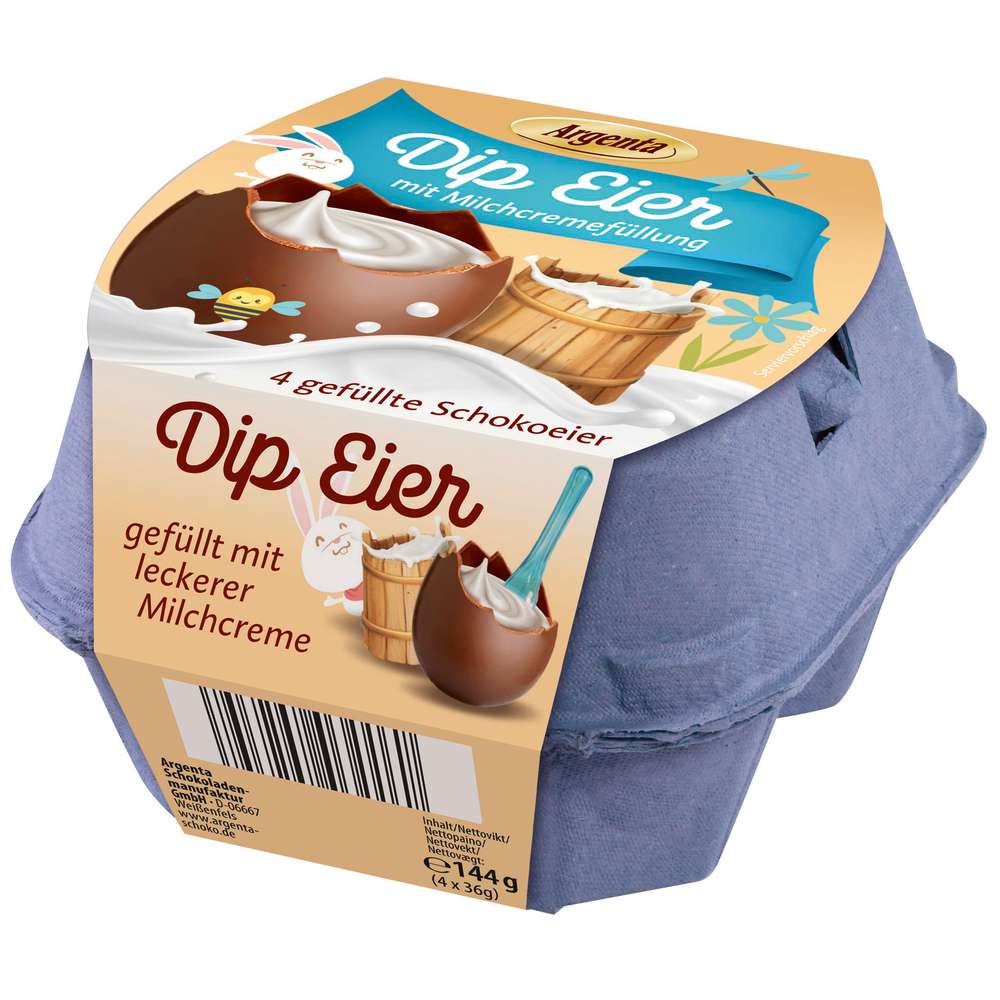 Produktabbildung Argenta Schokoladeneier mit Milchcremefüllung
