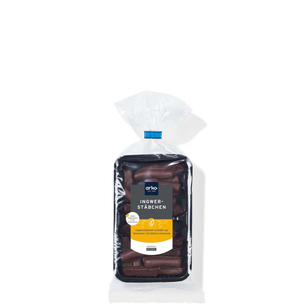 Produktabbildung Arko Ingwer-Stäbchen mit Zartbitterschokolade