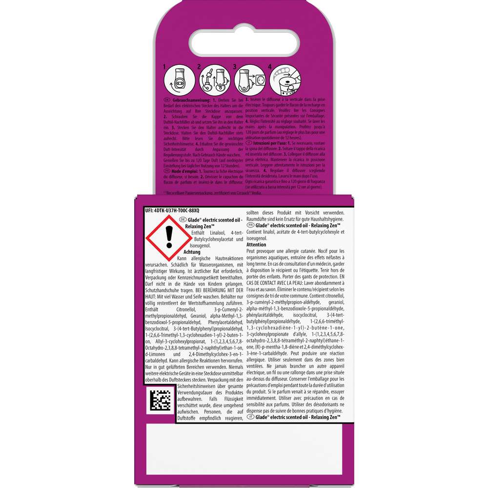 Produktabbildung Glade Duftstecker Electric Scented Oil Nachfüller, Relaxing Zen